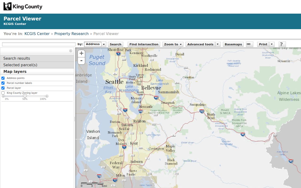 Seattle residents directory parcel viewer